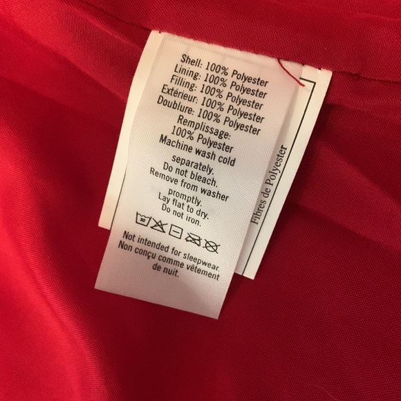 Jamie and Jack girls red white  puffer jacket mock neck quilted - Picture 3 of 7